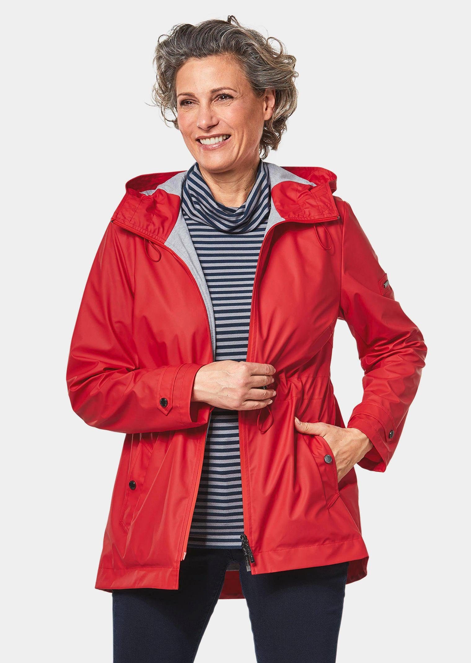 GOLDNER Funktionsjacke Funktionaler Regenmantel mit Jerseyfutter