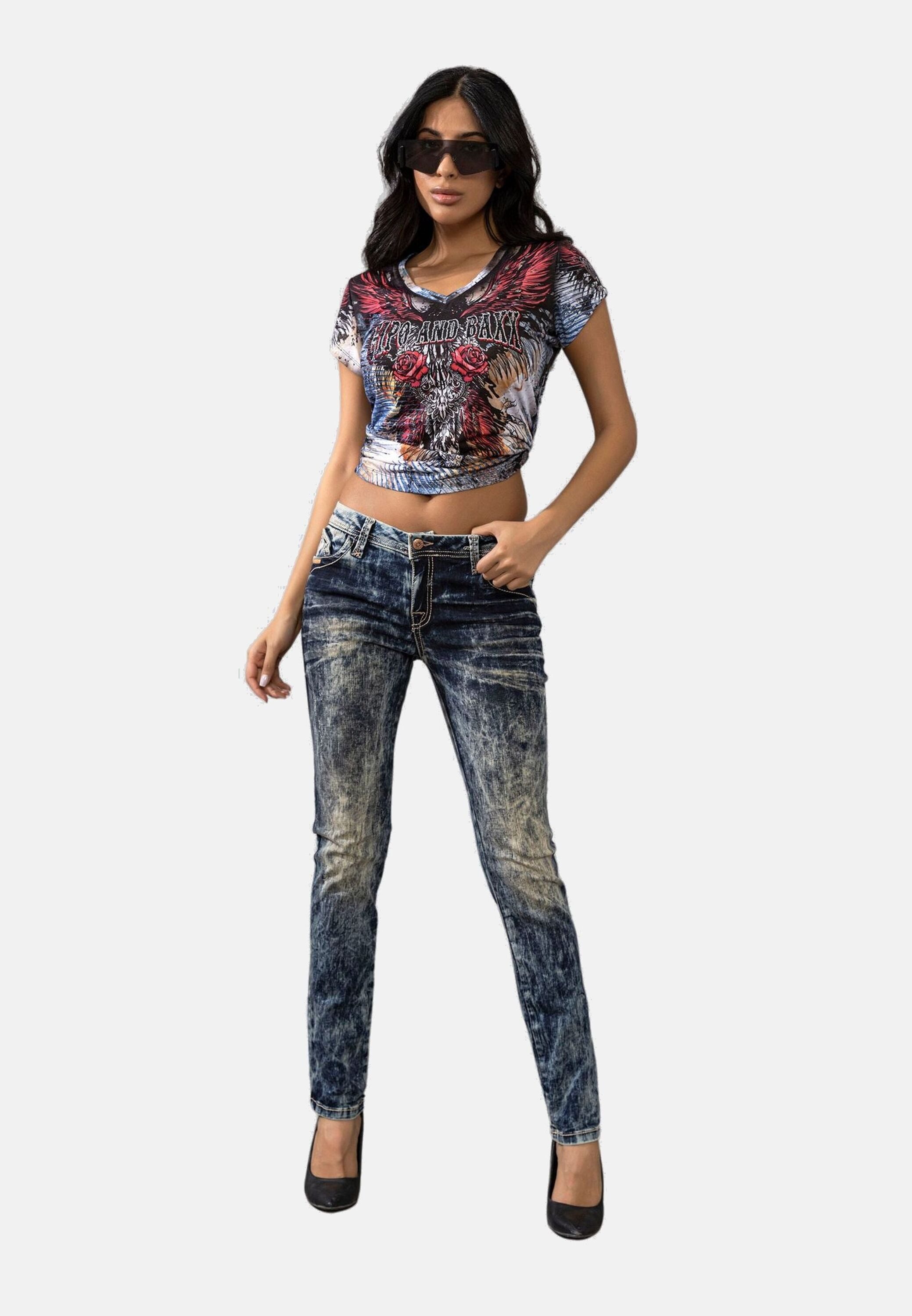 Cipo & Baxx Regular-fit-Jeans Jeans mit cooler Waschung, WD222