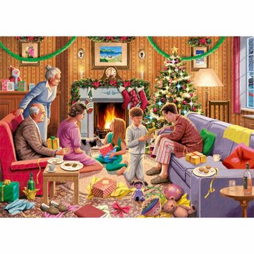Jumbo Spiele Puzzle Falcon Family Time at Christmas 4 x 1000 Teile, 1000 Puzzleteile