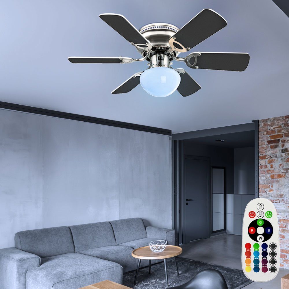 etc-shop Deckenventilator, LED Decken Ventilator Wohn Zimmer Lüfter RGB Fernbedienung