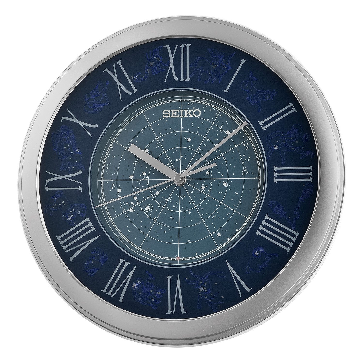 Seiko Wanduhr QHA013S (Sternzeichen Dunkelblau)