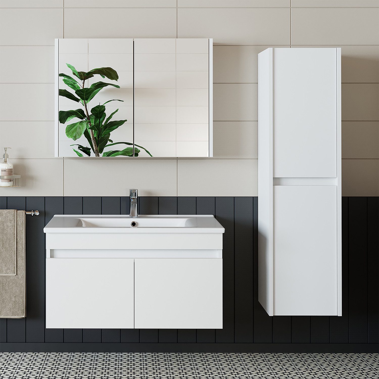 Roomart Badmöbel-Set Atria 85, (Bademöbel Set günstig online kaufen