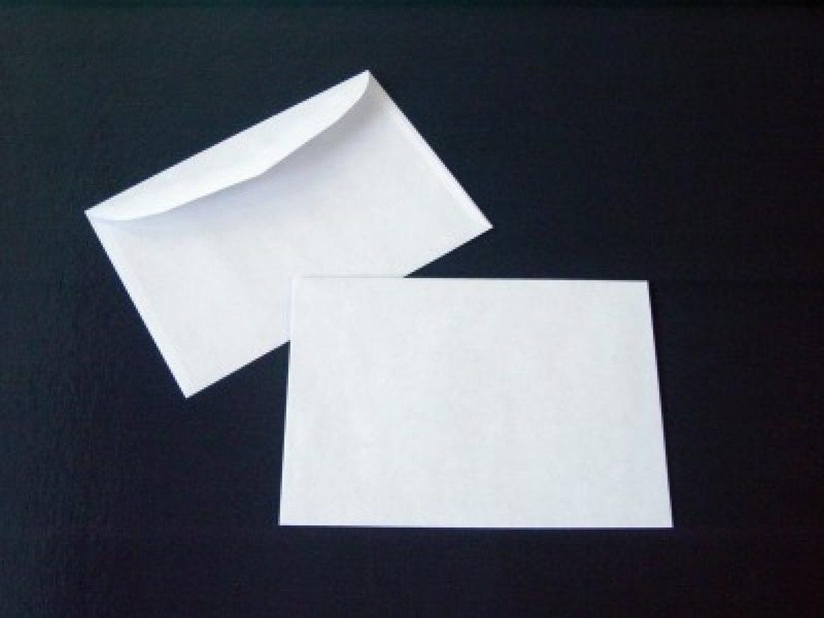 Blanke Briefhüllen Briefumschlag Kuvertierhüllen 125x176mm (DIN B6) 80g/qm gummiert VE=1000 Stück weiß.