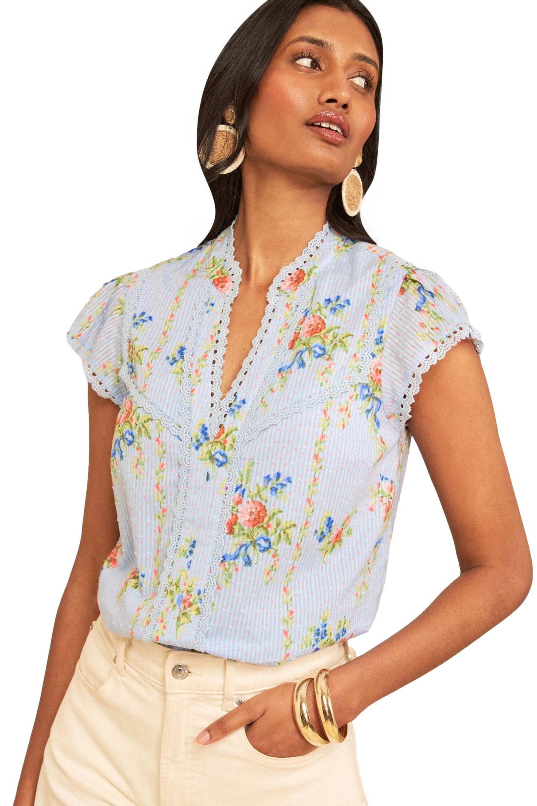 Love & Roses Spitzenbluse Love & Roses Shelltop mit Spitzensaum, Regular (1-tlg)