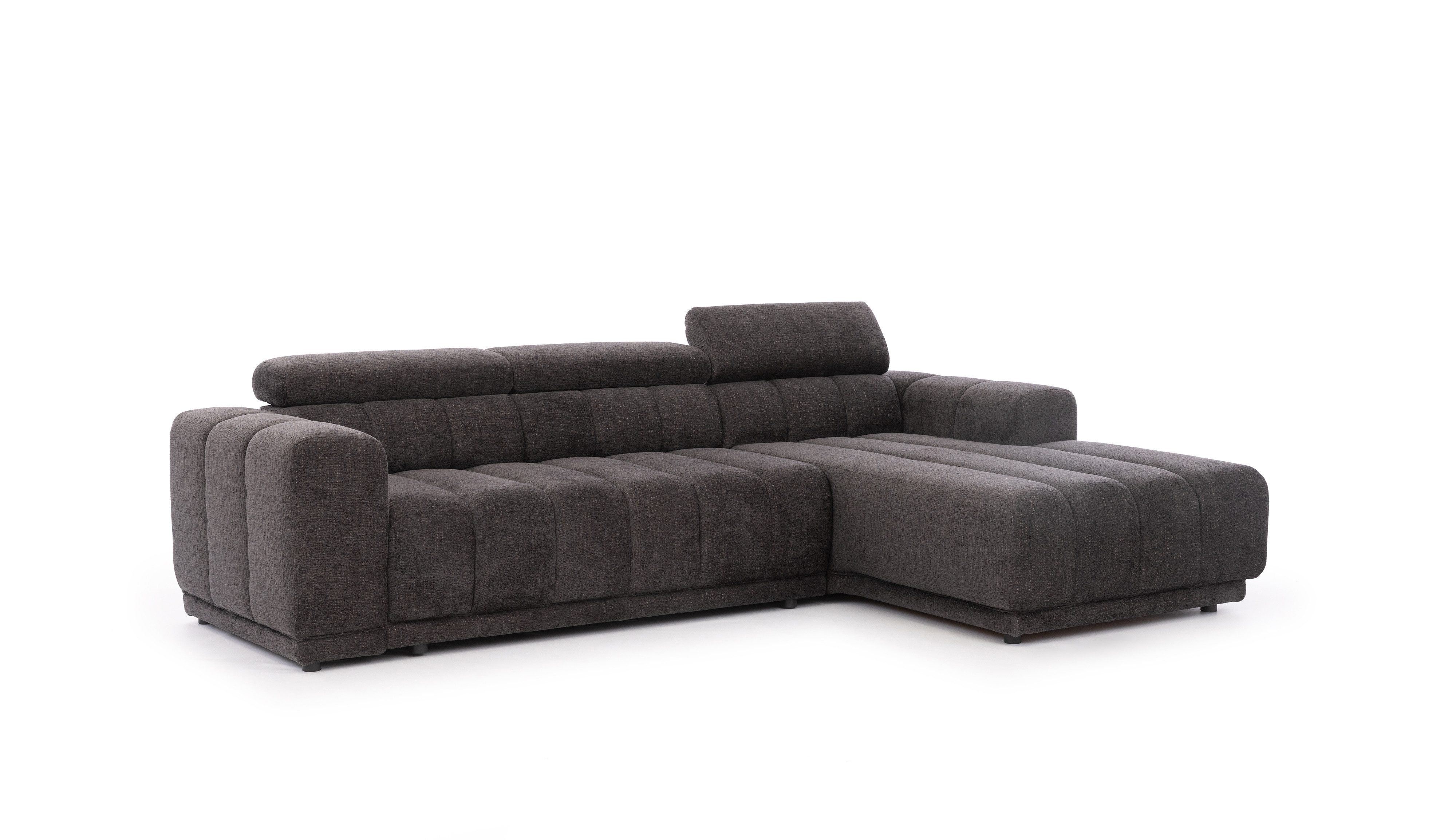 PROMETO Möbel Ecksofa Ecksofa L-Form mit Schlaffunktion,Links/Rechts,Dunkelbraun Agostino