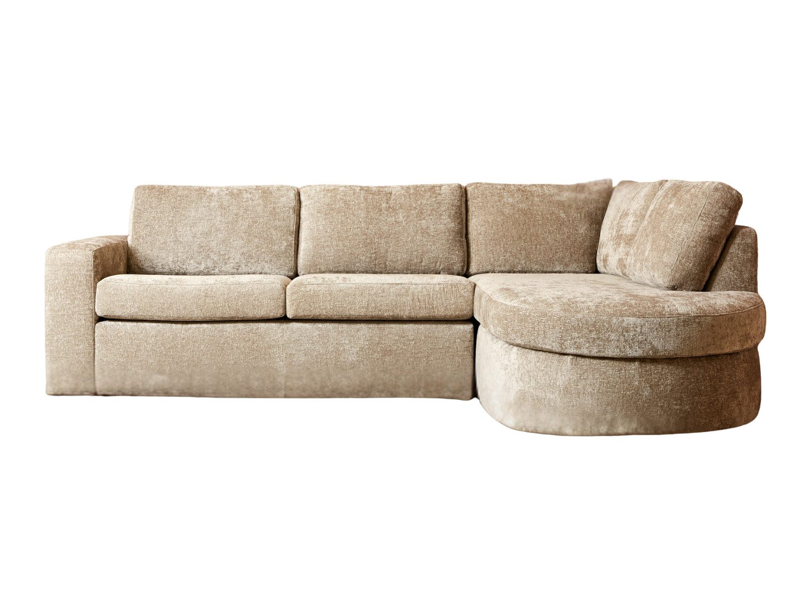 Villa Möbel Ecksofa Alma, 1 Teile, Beige traditionell weicher Stoff hohe Qualität