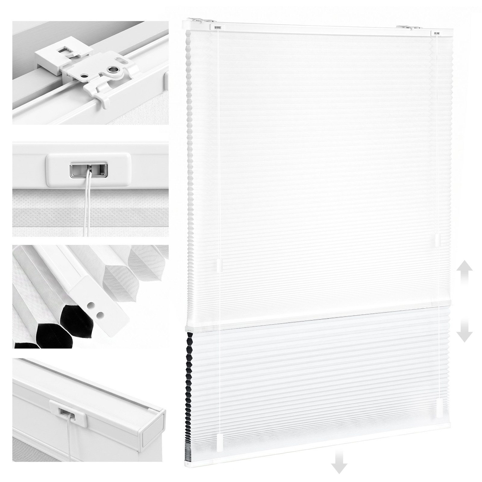 Sekey Wabenplissee Day+Night Wabenplissee Verdunkelung ohne Bohren verspannt Lichtschutz, ohne/ mit Bohren, Lichtdurchlässig & 100% verdunkelnd frei umschaltbar
