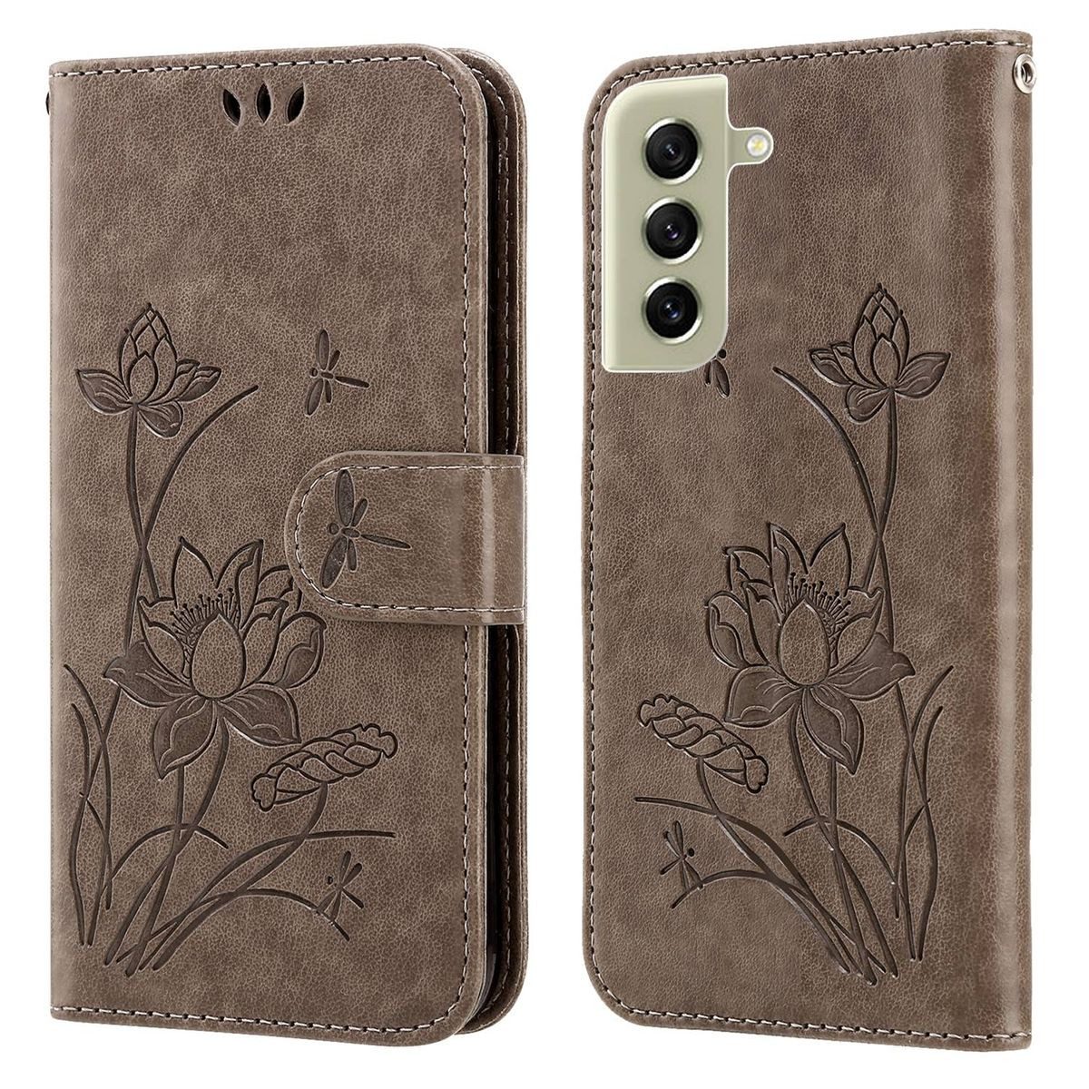 König Design Handyhülle Samsung Galaxy S21 FE, Schutzhülle Schutztasche Case Cover Etuis Wallet Klapptasche Bookstyle