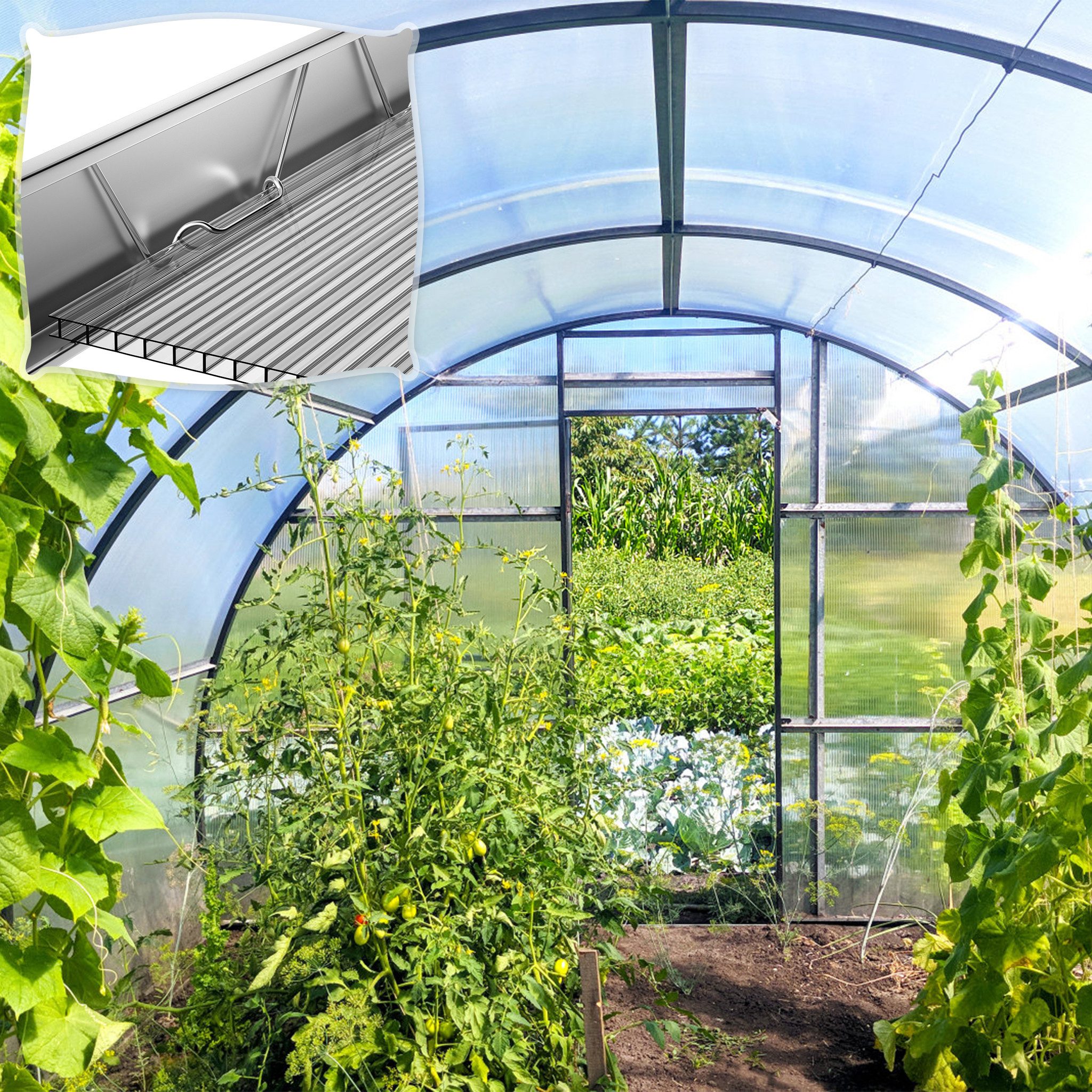 FIVMEN Hohlkammerplatte 14x Polycarbonat Doppelstegplatten 4 mm Transparent 10,25 m², (14-St) – Bild 4 von 5