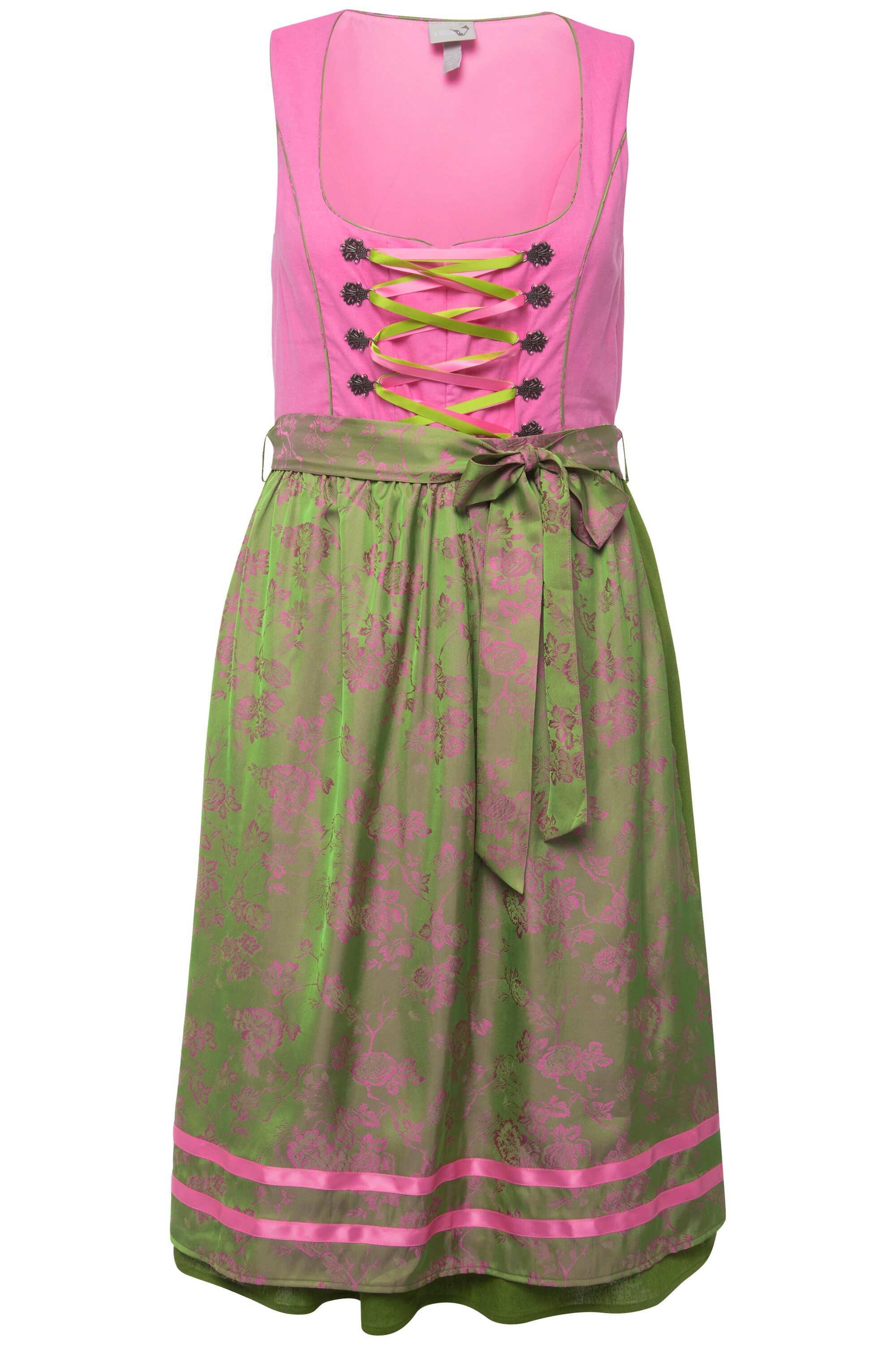 Ulla Popken Dirndl Dirndl Schnürung Carree-Ausschnitt günstig online kaufen