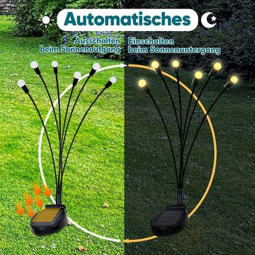 Salcar LED Solarleuchte Solarleuchten Garten Erdspieß 2er Set, Solar Gartenleuchten Kugeln, Warmweiß, mit 2 Modi, 6 Lampen, Automatische Beleuchtung