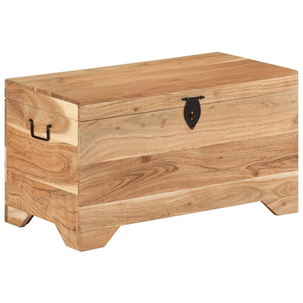 vidaXL Truhe Massivholz Akazie Aufbewahrungstruhe Holztruhe Schatzkiste Holzkiste M