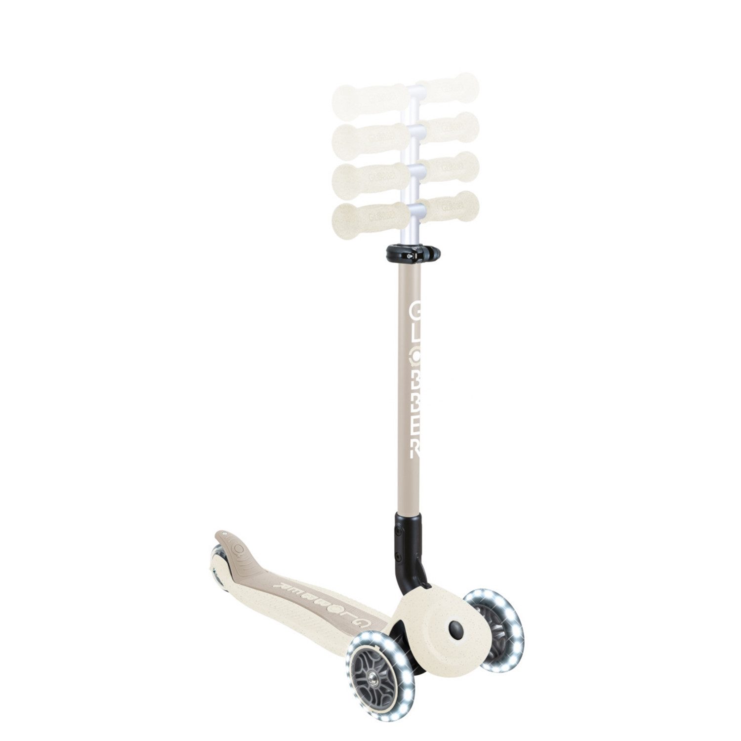 Globber Dreiradscooter 745-566 GLOBBER GO-UP ACTIVE LIGHTS ECO Kokosweiß, mit Le – Bild 4 von 5