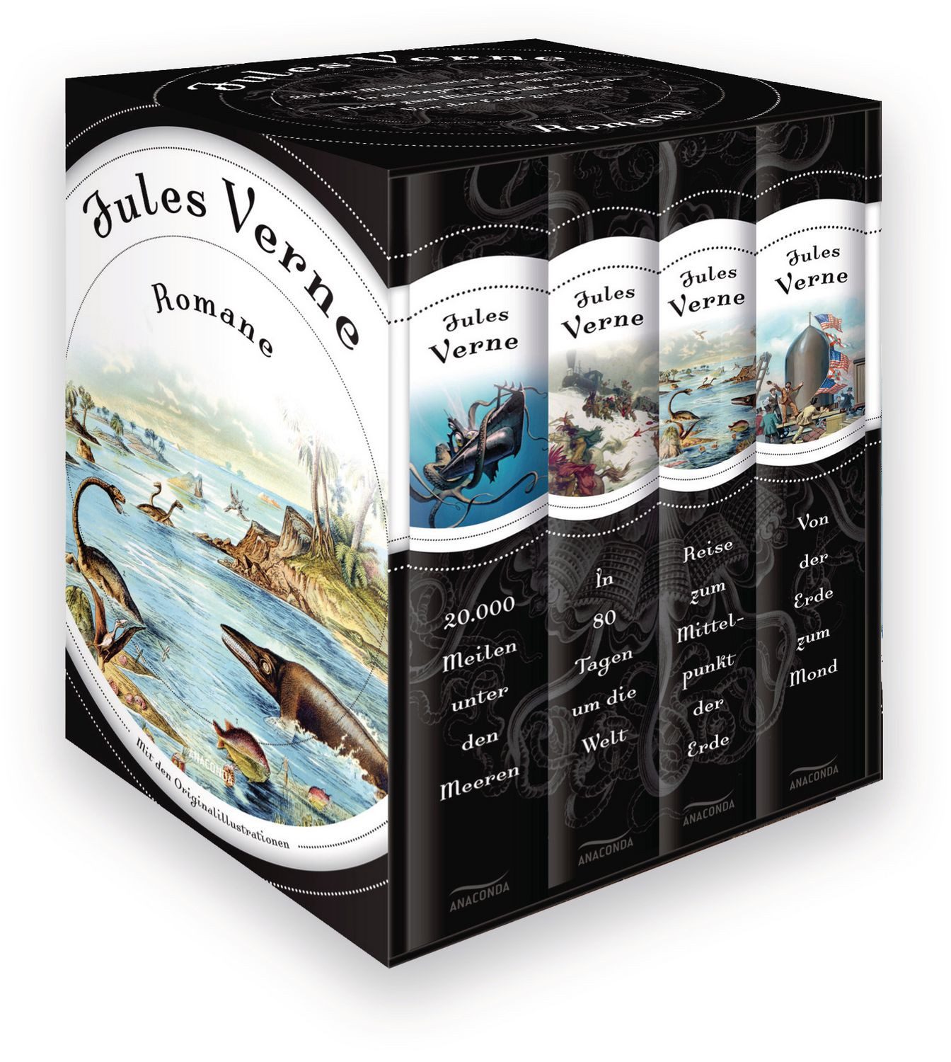 Jules Verne - Romane / Jules Verne, 20.000 Meilen unter den Meeren - In 80 Tagen um die Welt - Reise zum Mittelpunkt der Erde - Von der Erde zum Mond