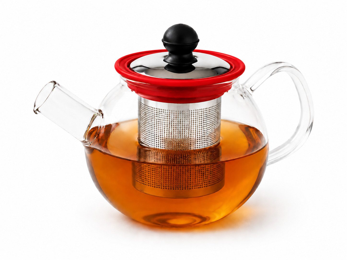 Rungassi Teekanne Glas Teekanne 750 ml mit Glasfilter & Deckel Elegante Teezubereitung, (Set bestehend aus Kanne mit Glasfilter und Deckel)