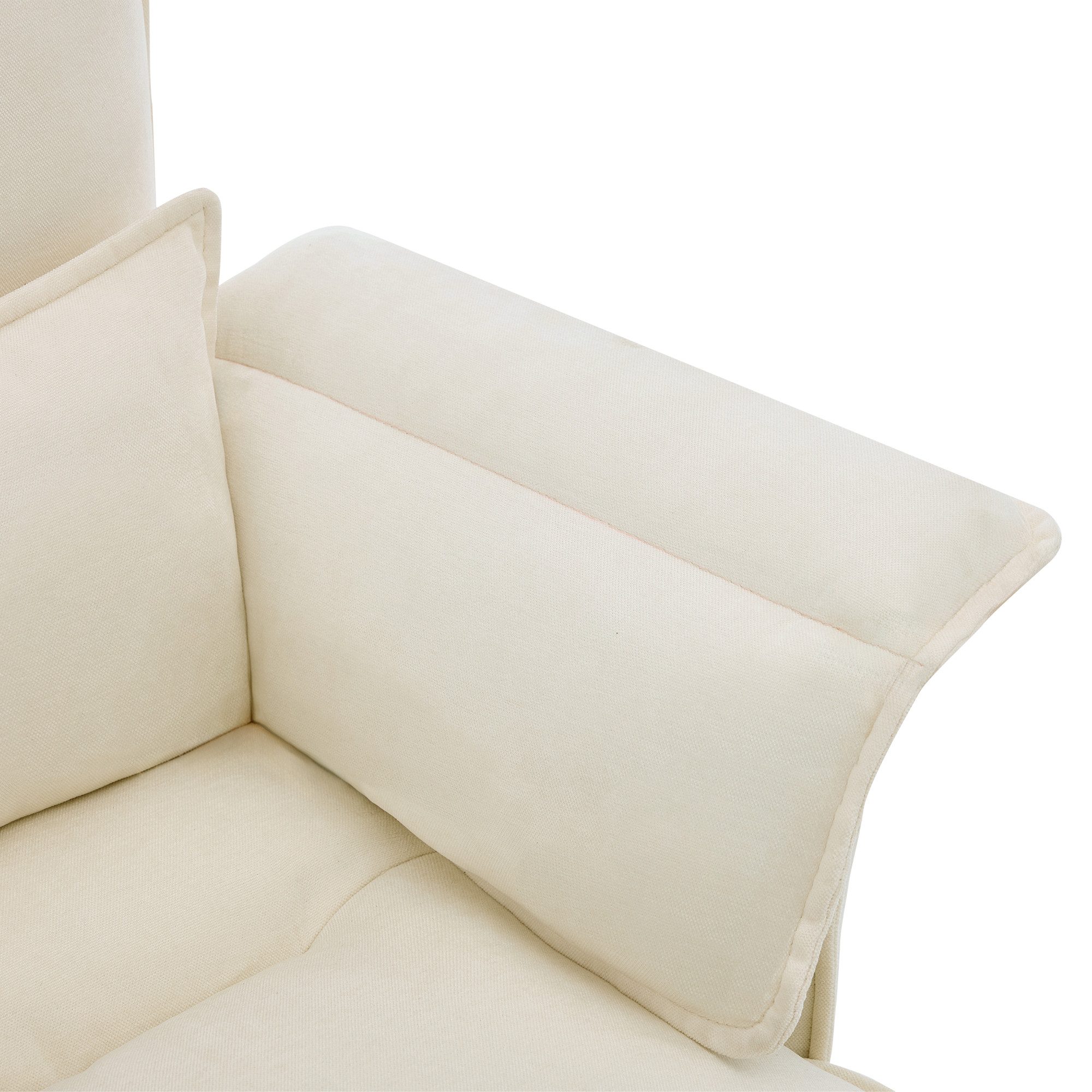 i@home Relaxsessel mit Hocker, Fernsehsessel (bestehend aus Sessel und Hocker), 5-fach verstellbarer, gepolsterter Kopf-und Armlehnenkissen,Holzbeinen