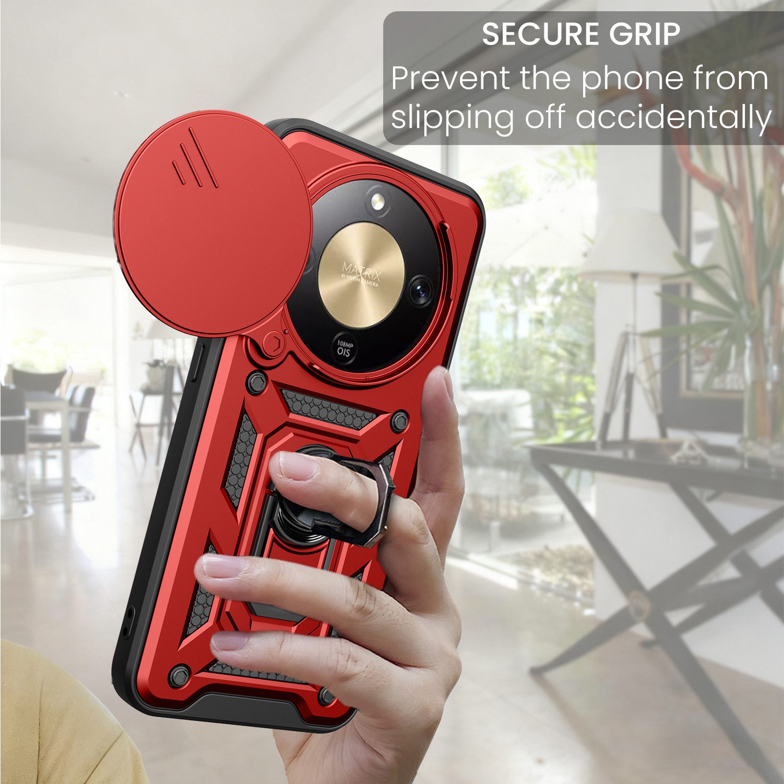 betterfon Handyhülle Panzer Hülle für Honor Magic 8 Lite Outdoor Case mit Kameraschutz, Outdoorhülle mit Ringhalter Smartstand und Silikonkern – Bild 5 von 5