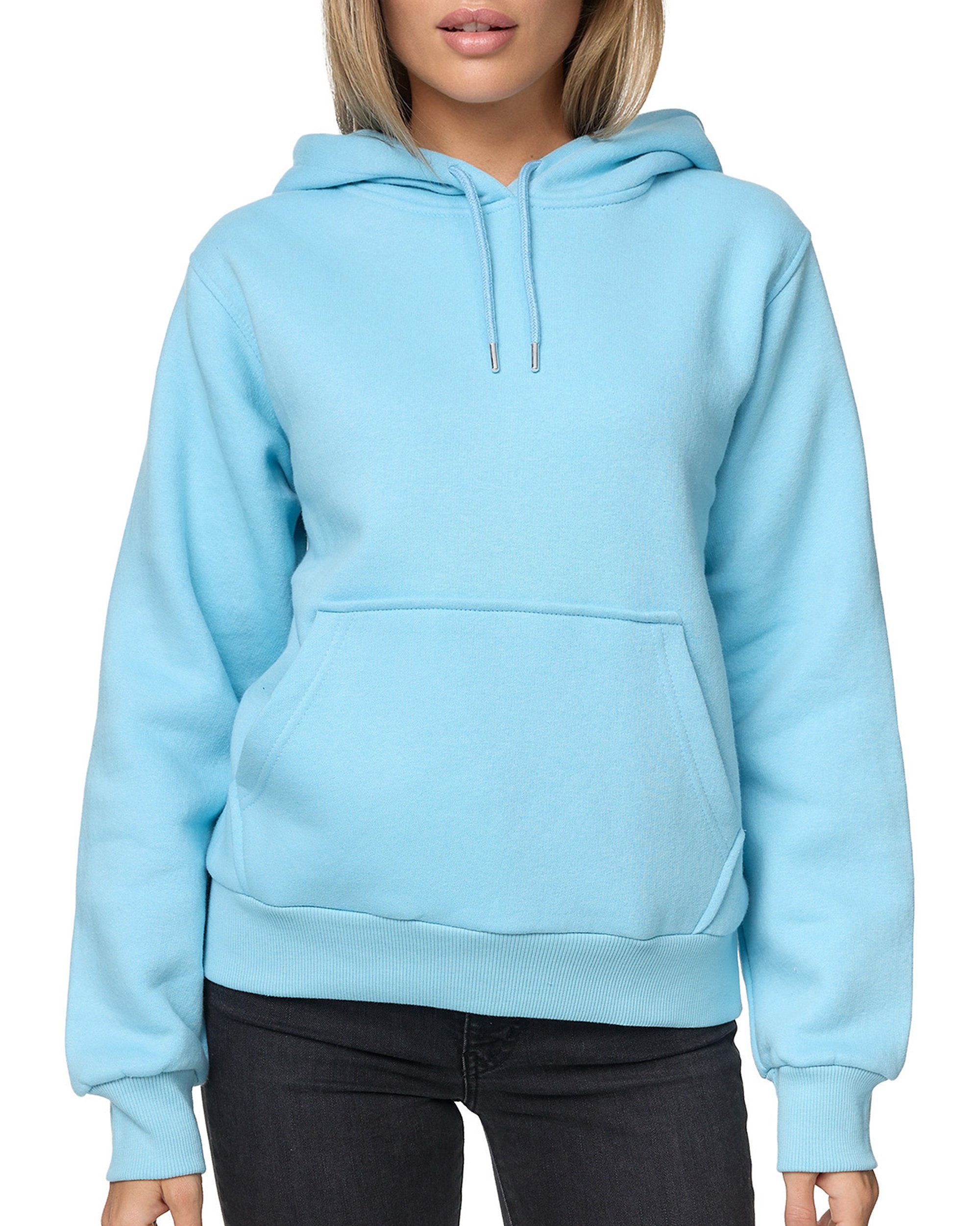 Smith & Solo Kapuzensweatshirt Hoodie Damen Kapuzenpullover (1-tlg) mit Kangurutasche, mit Kapuze