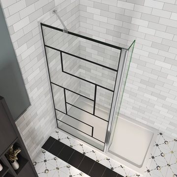 duschspa Duschwand Glastrennwand + Flipper-Panel 8mm ESG Walk in Dusche Glaswand, Einscheibensicherheitsglas, Sicherheitsglas, (Set), Glas, Nano Glas