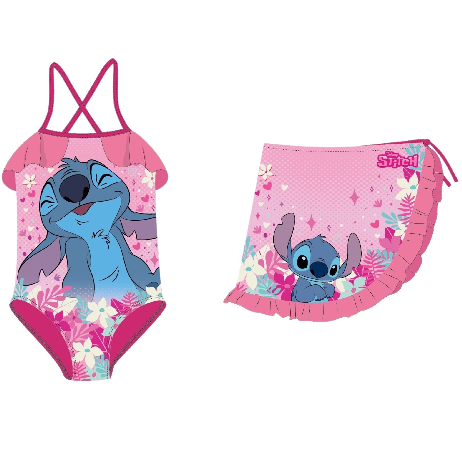 Badeanzug Kinder Badeanzug mit Sarong Badebekleidung