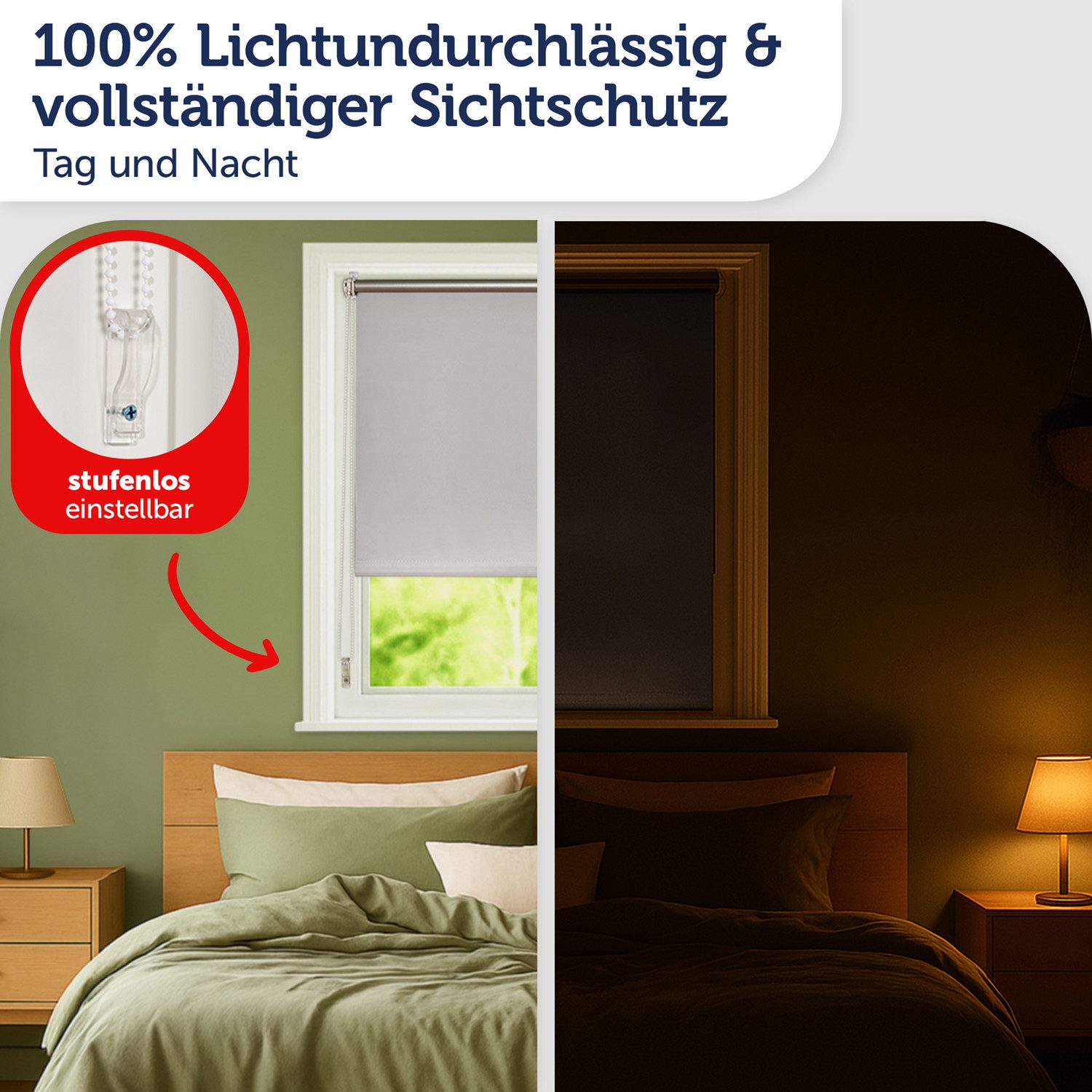 Verdunklungsrollo Verdunkelungsrollo ohne Bohren, Blumtal, Klemm-Montage oder optional Wandmontage mit Schrauben und Dübeln, 4-lagiges Rollo UV-beständig