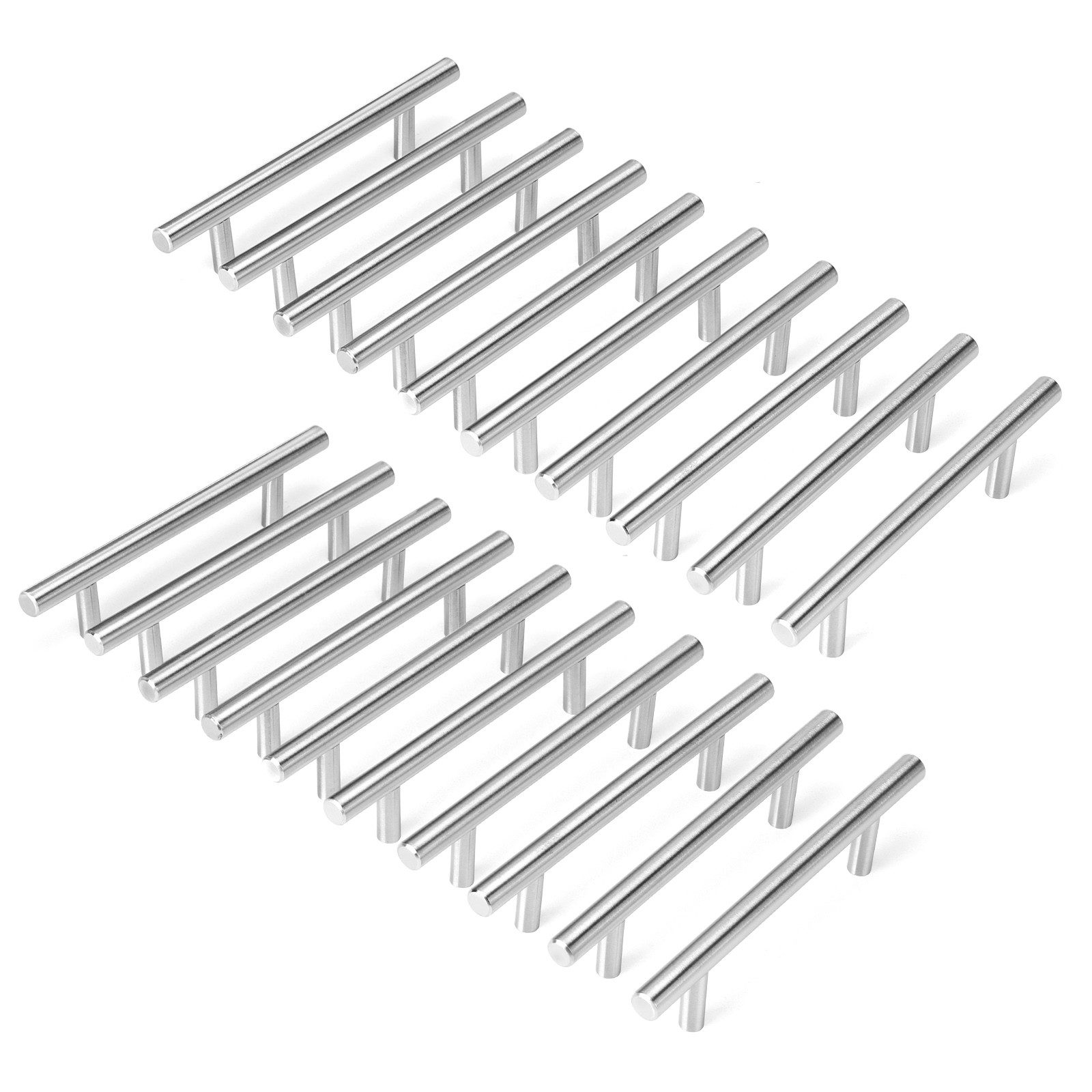 Yorbay Möbelgriff 20 Stück Edelstahl Möbelgriffe gebürstet, Ø 10 mm / Ø 12 mm, Handgriffe Möbelgriffe Stangengriff Relinggriffe 96mm / 128mm