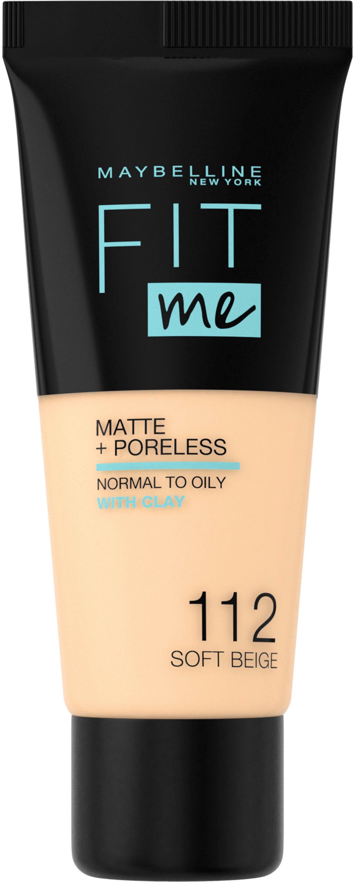MAYBELLINE NEW YORK Foundation Fit Me! Matte + Poreless Make-Up, mit langanhaltender Formel
