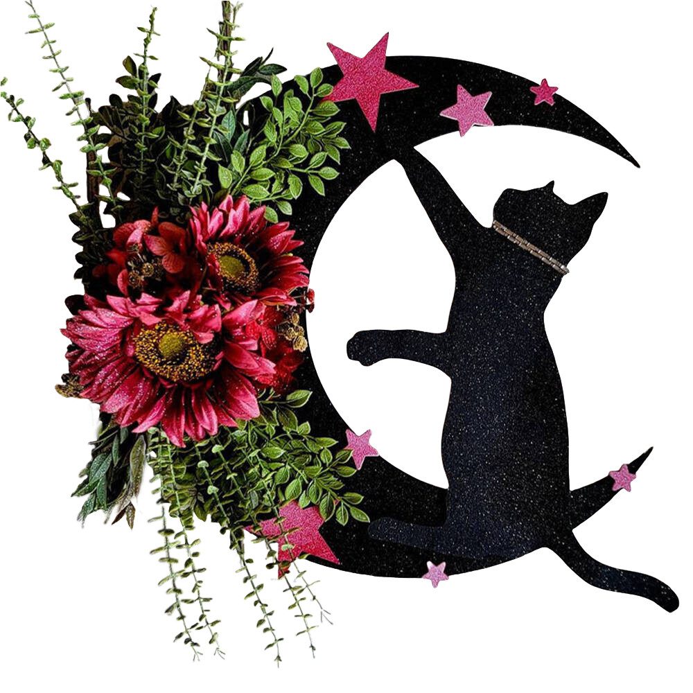 Kunstkranz Katzen Türkranz,Halloween Mond Kranz mit günstig online kaufen