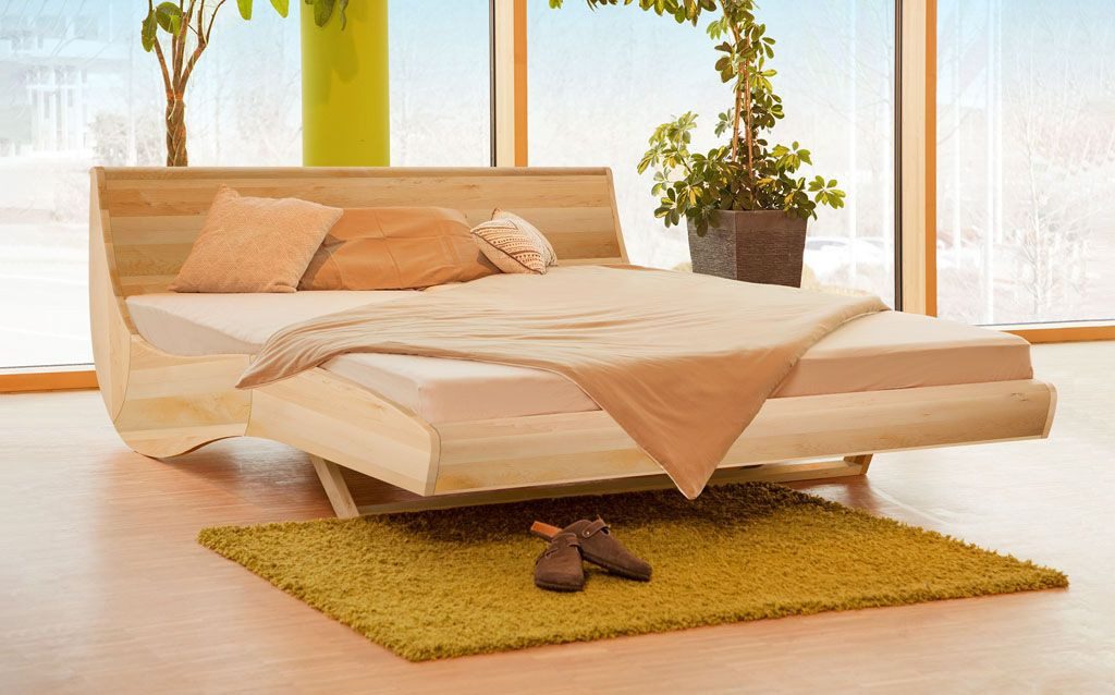 geborgenschlafen Massivholzbett aus Ahorn – "FLESSA" – Еко-товар & Handgefertigt (90–200×200–220 cm), Massivholz Bettgestell – Zeitloses Design mit natürlicher Eleganz