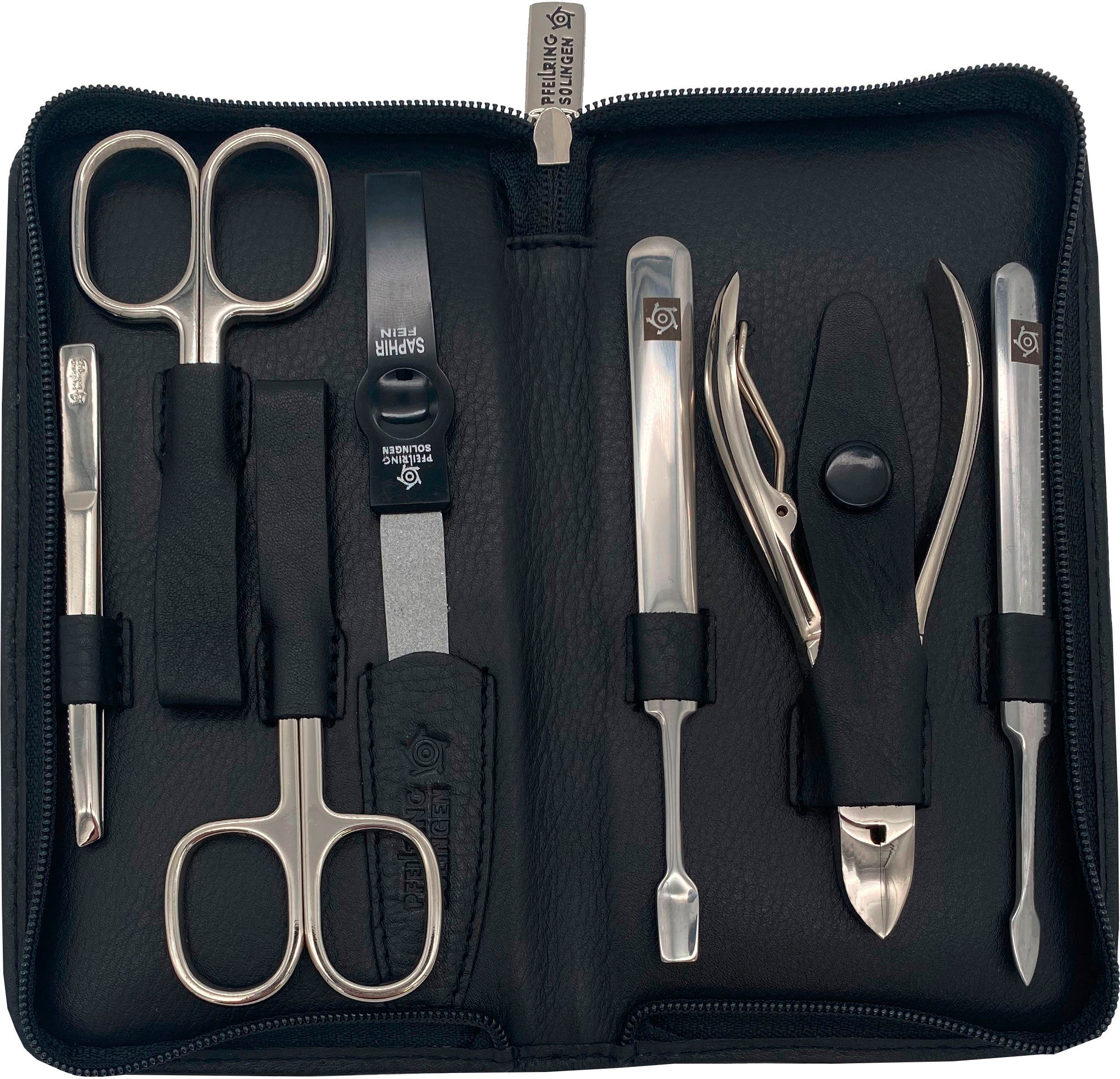 PFEILRING Maniküre-Etui, 7 tlg., Nappaleder