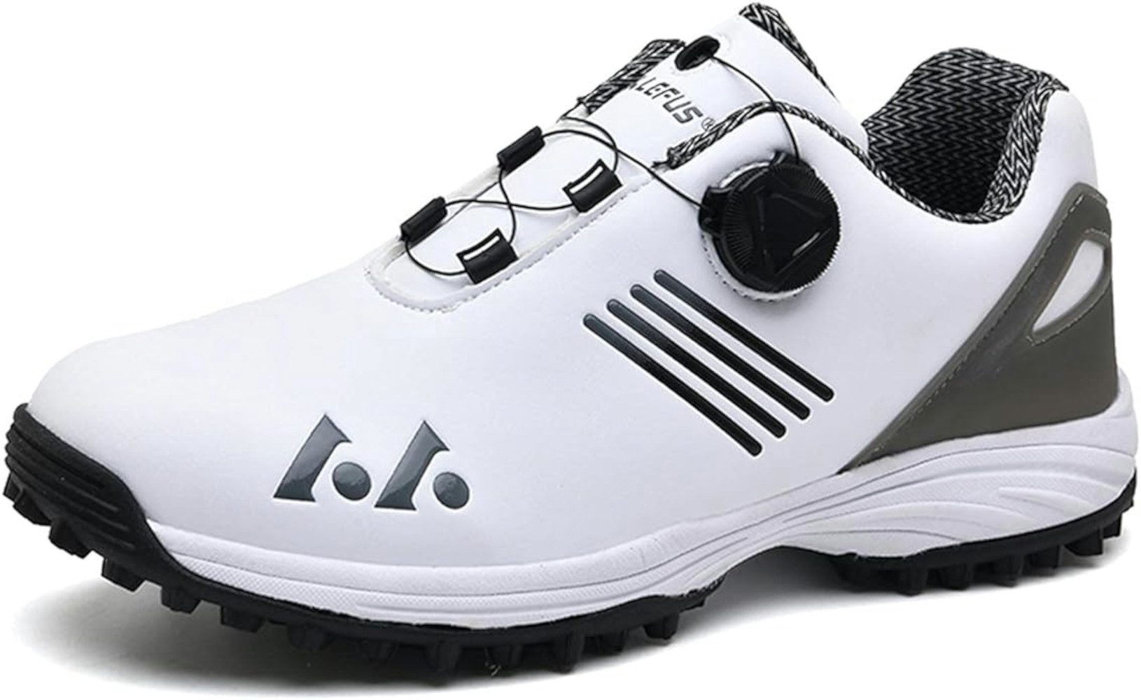 UE Stock Herren wasserdichte Golfschuhe mit Lace System Gr. 43 Weiß Grau Golfschuh für Sportkomfort