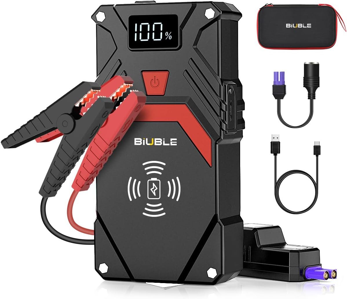 Biuble JS002 Starthilfegerät 12000 mAh, 1500 A, Powerbank, LED-Notleuchte für 12-V-Fahrzeuge