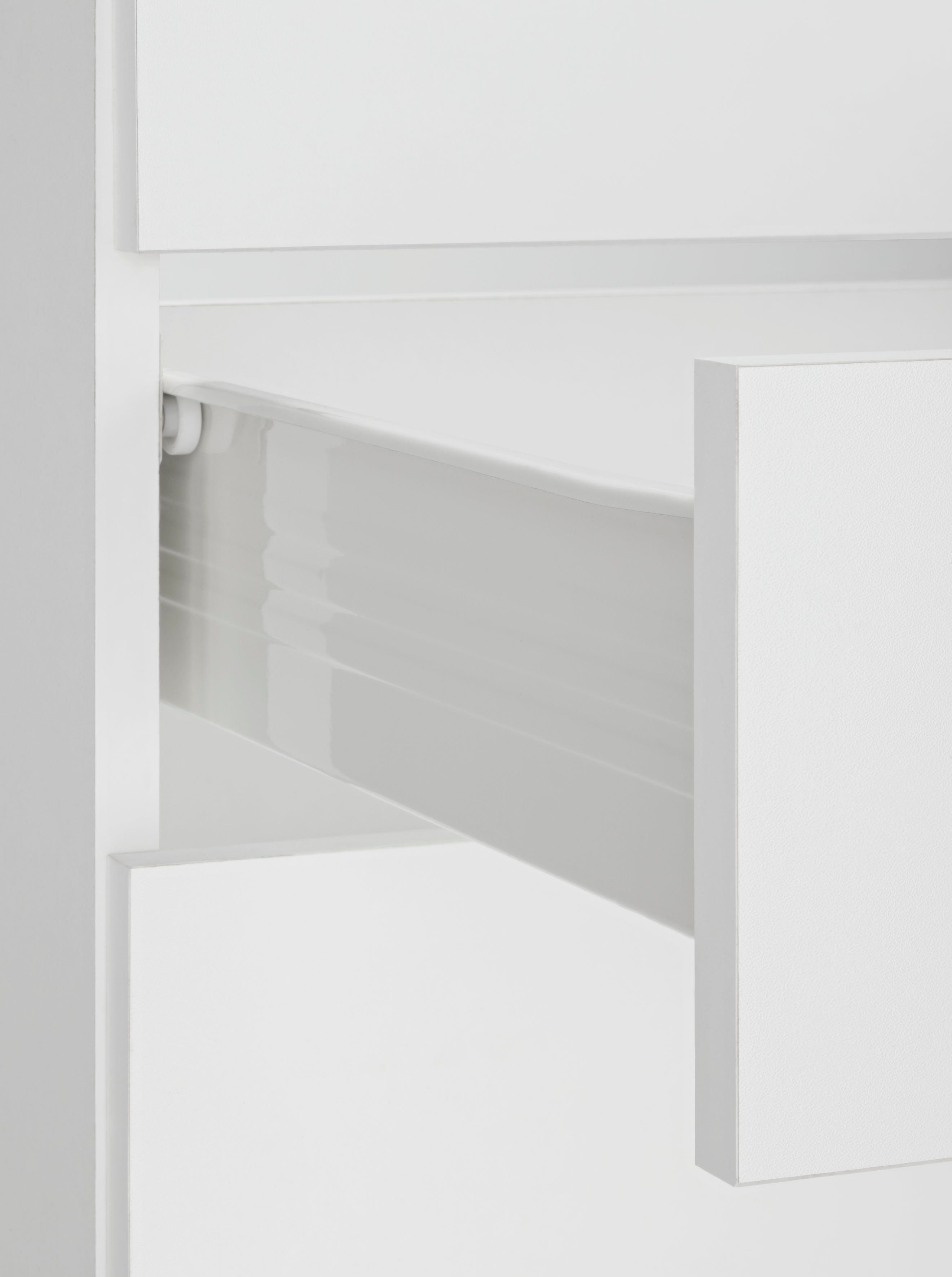 MÖBEL E-Geräten, 200/270 | cm Stellbreite HELD weiß/wotaneichefarben mit Winkelküche Samos, weiß