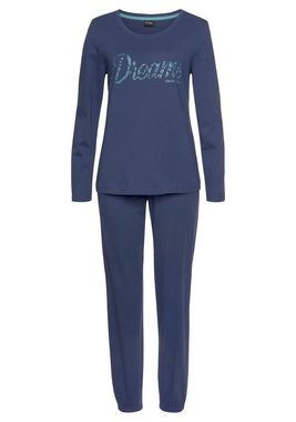 Vivance Dreams Pyjama (Set, 3 tlg) mit Frontschriftzug