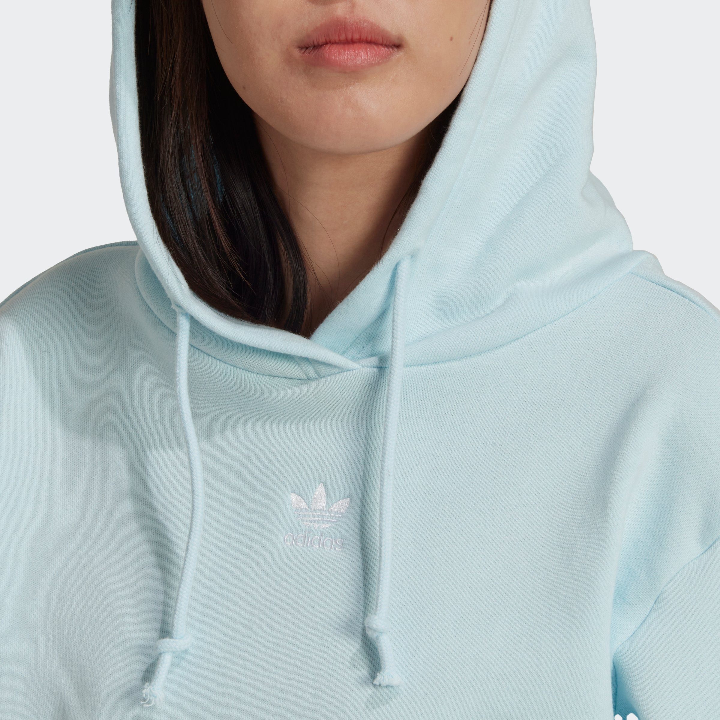 Sweatshirt HOODIE Originals CROP adidas ADICOLOR TERRY ESSENTIALS ALMBLU FRENCH