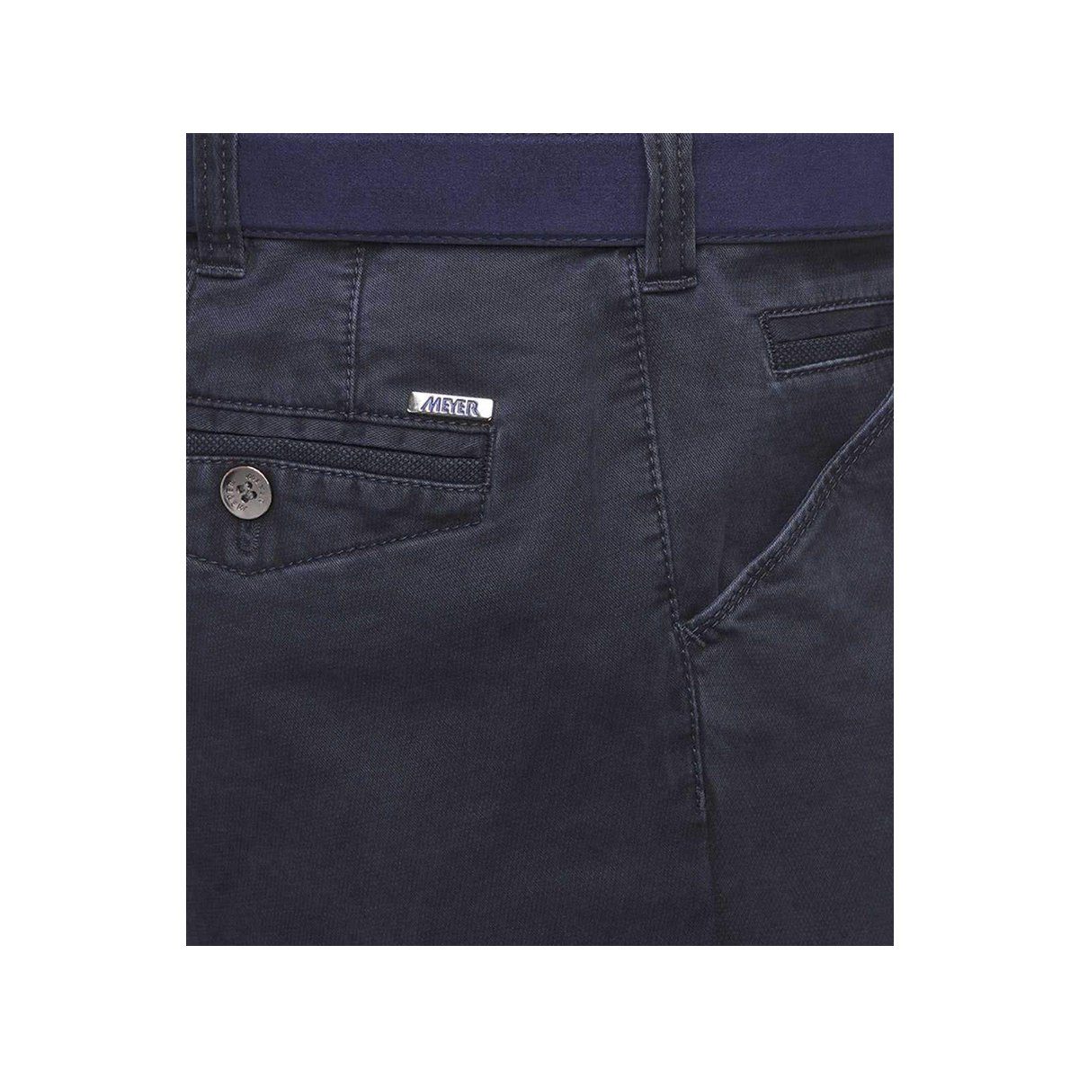 MEYER Stoffhose blau regular (1-tlg) dunkelblau