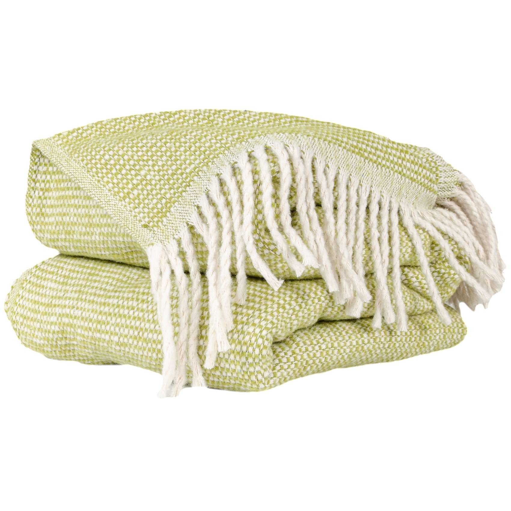Plaid Emma Kuscheldecke Tagesdecke hochwertige Reisedecke Wohndecke, ANRO, Wendedecke kuschelig-weich 130x160cm Grün
