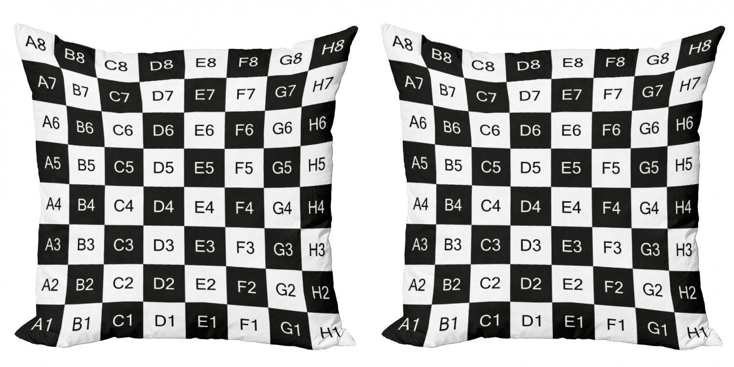 Kissenbezüge Modern Accent Doppelseitiger Digitaldruck, Abakuhaus (2 Stück), Checkers Spiel Mosaik-Quadrate
