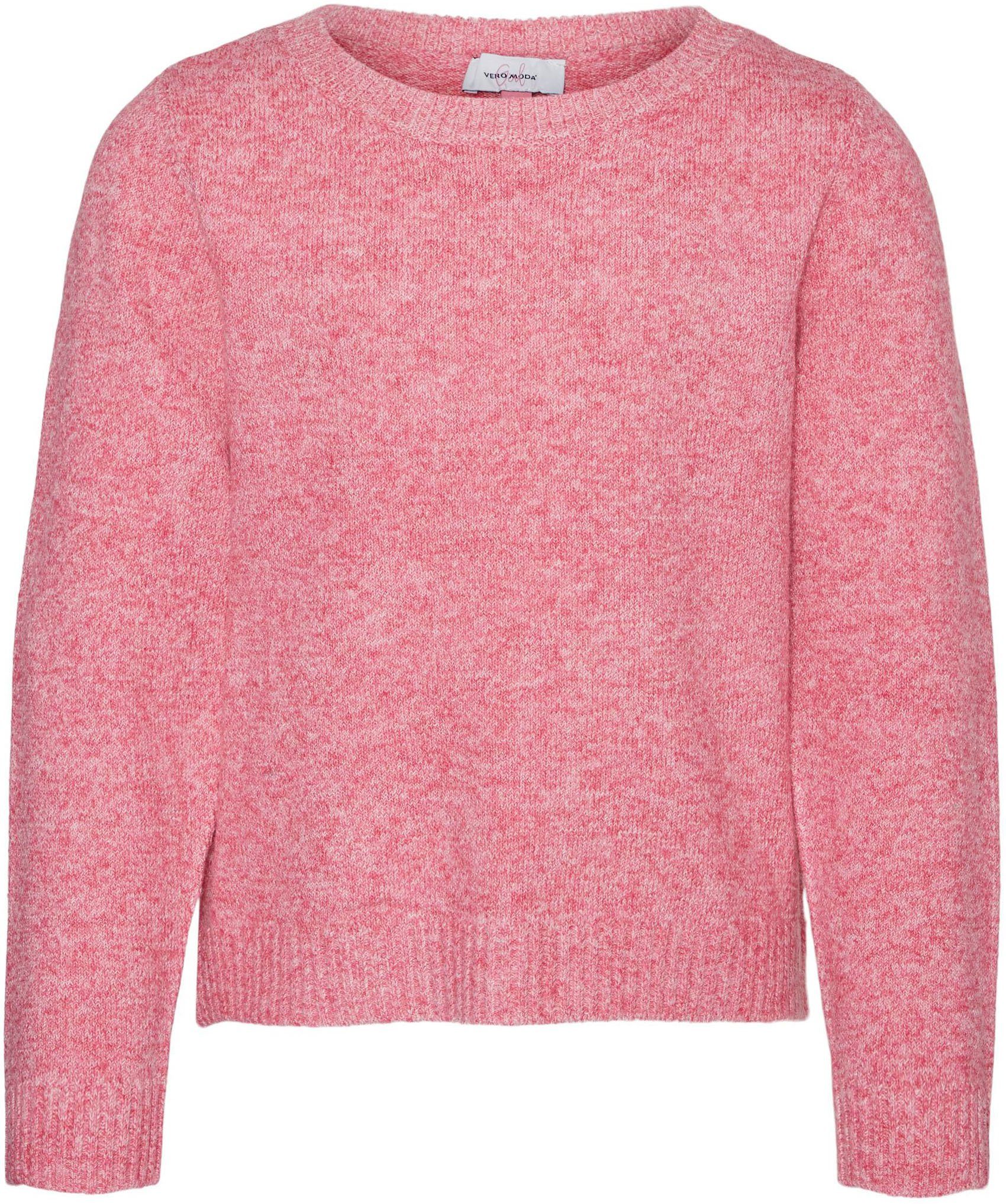 Vero Moda Girl LS NOOS Strickpullover Fuchsia Detail O-NECK GIRL Purple BLOUSE GA VMDOFFY