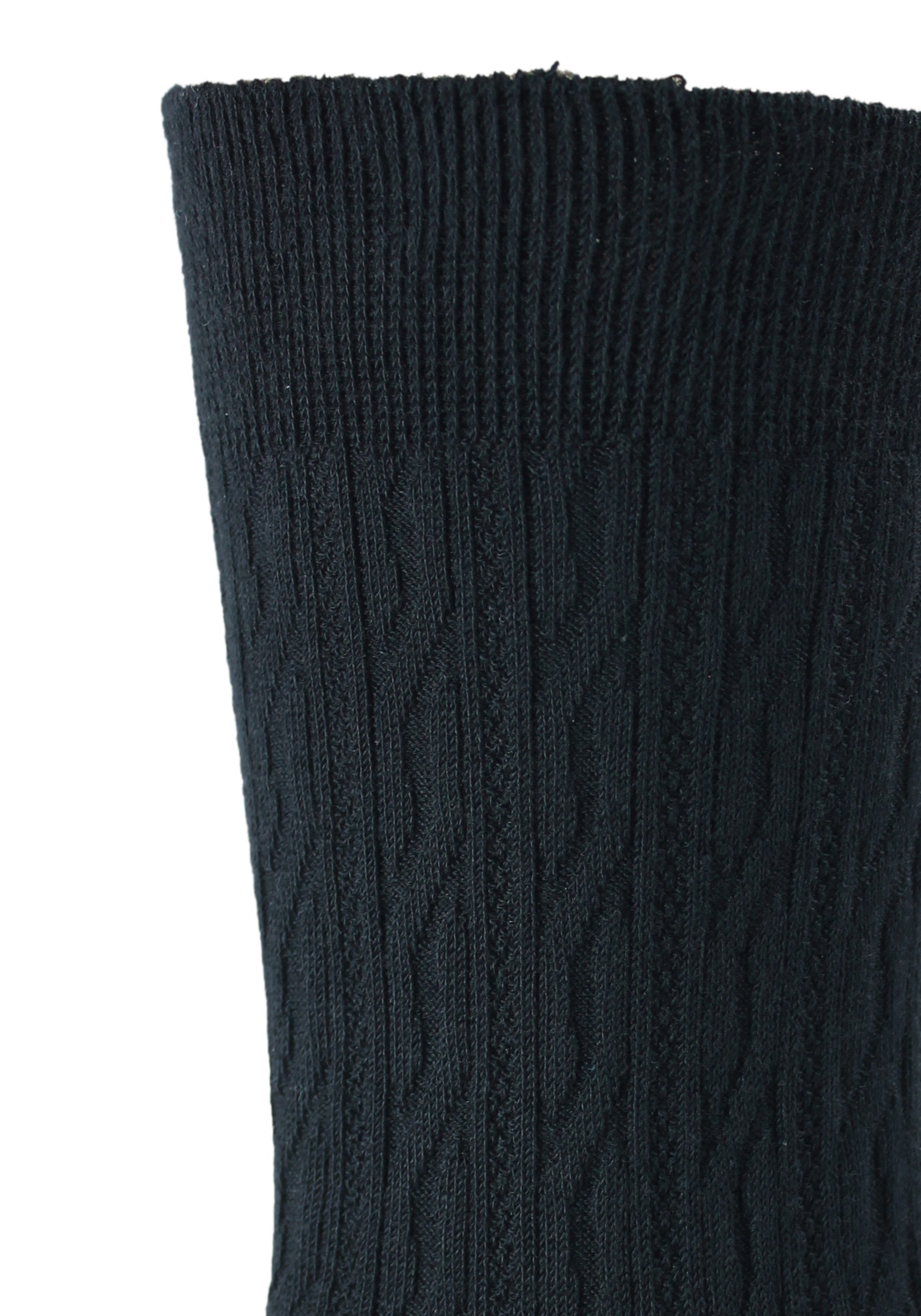 (5-Paar) praktischen 5er-Pack Socken Rogo im Zopfstruktur schwarz