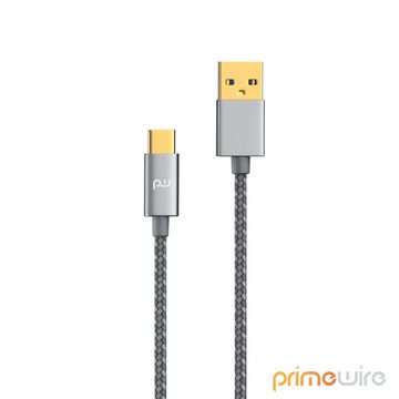 Primewire USB-Kabel, 3.1, USB-C, USB 3.0 Typ A (200 cm), Datenkabel, Ladekabel, Nylonmantel, bidirektional, Geschirmt - 2m