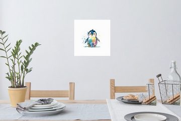 MuchoWow Wandsticker Pinguin - Regenbogen - Aquarell - Tiere - Kinder (1 St), Wandaufkleber, Wandtattoo, Selbstklebend, Wohnzimmer, Schlafzimmer