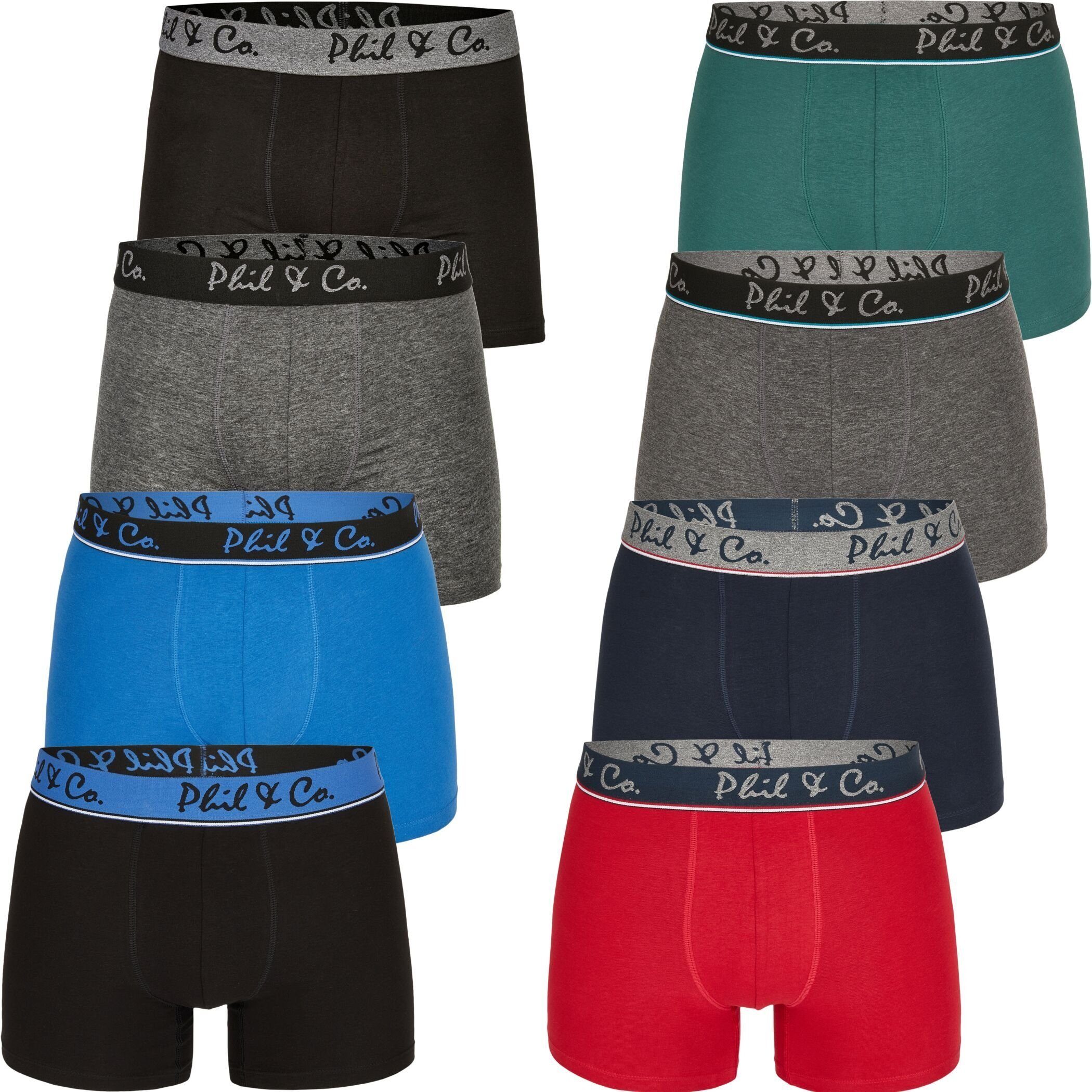 Phil & Co. Boxershorts 8er Pack Phil & Co Berlin Jersey Boxershorts Trunk Short Pant FARBWAHL (1-St) DESIGN 12