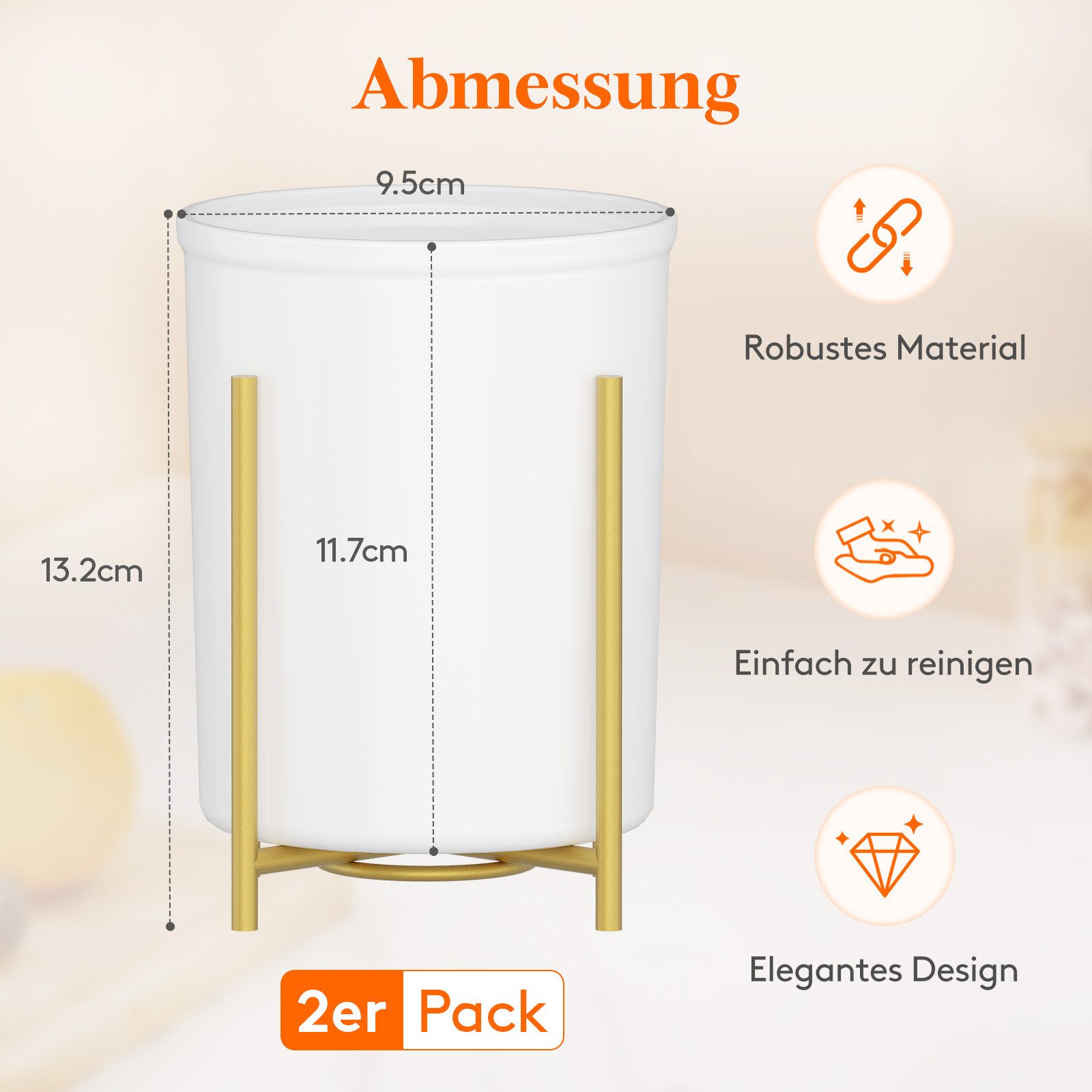 Lifewit Besteckeinsatz Küchenutensilienhalter mit Goldener Metallständer (2 günstig online kaufen