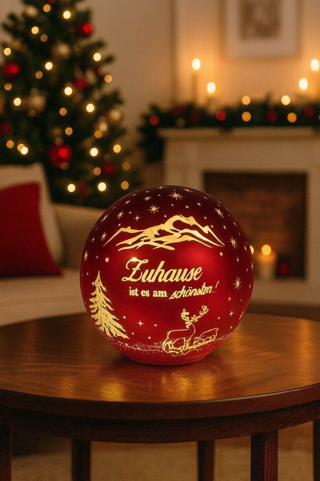 formano LED Kugelleuchte Deko Kugel LED - Licht rot mit Spruch, stehend mit günstig online kaufen