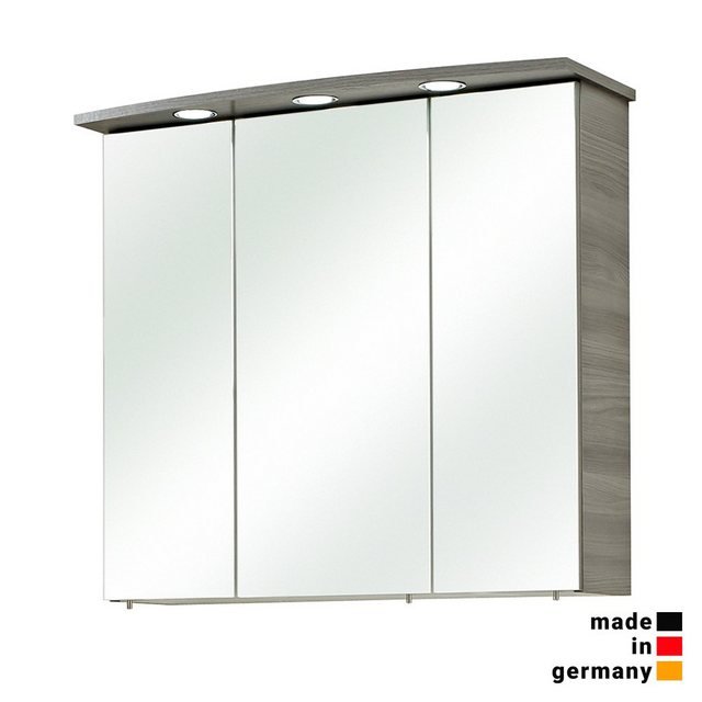 Lomadox Spiegelschrank QUIMPER-66 Badezimmer in Sangallo Grau quer Nb., B/H/T: ca. 75/72/20 cm