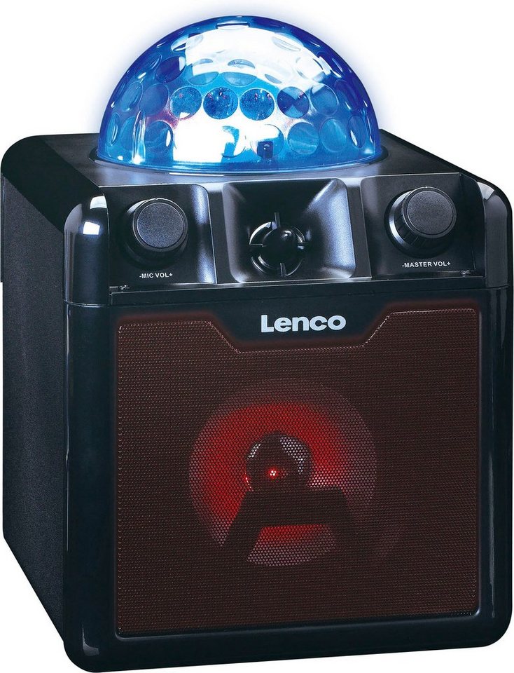 Lenco BTC-055BK - Karaoke Lautsprecher mit Bluetooth und Mikrofon 2.0 Party- Lautsprecher (Bluetooth, 8 W), Integrierter Akku 2500mah