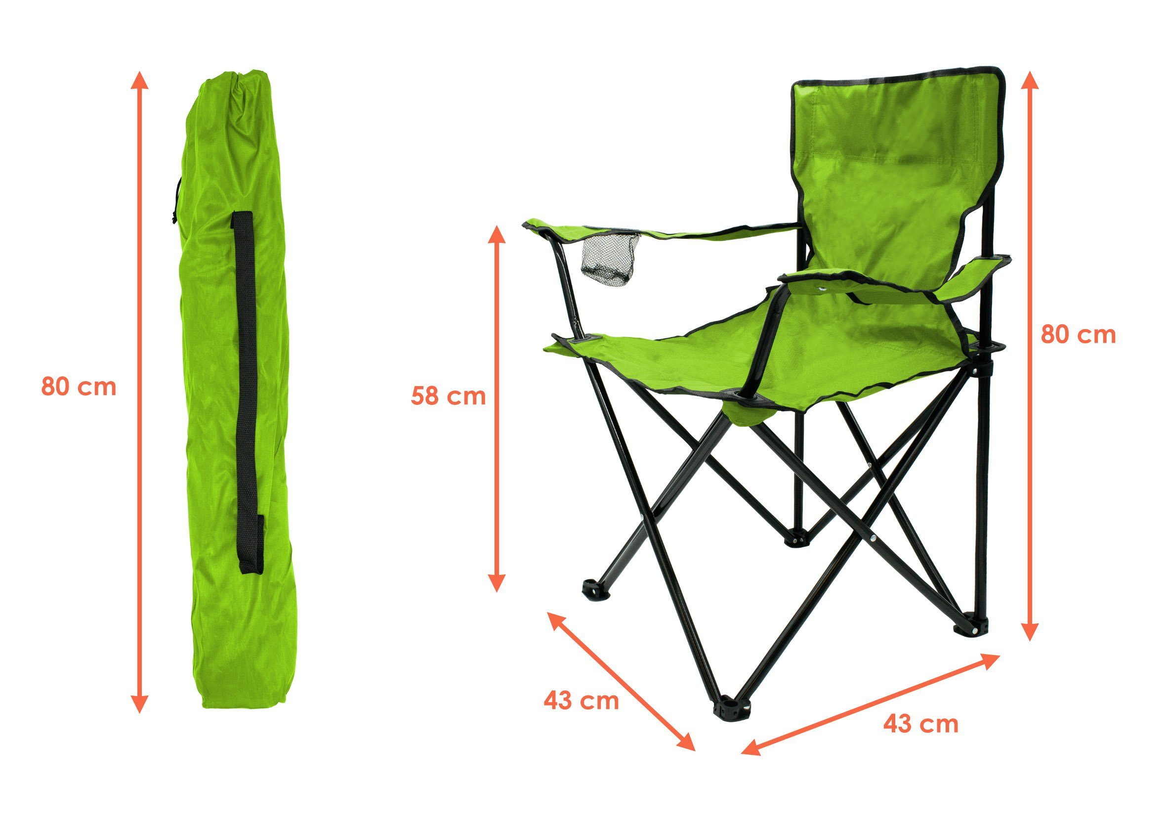 Spetebo Campingstuhl Campingstuhl mit Getränkehalter - günstig online kaufen