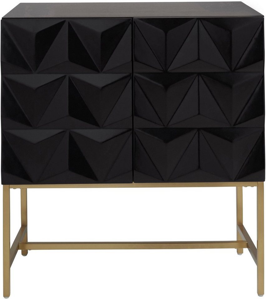 Leonique Sideboard »Rovuma«, in 3D-Optik und goldfarbenem Metallgestell-HomeTrends