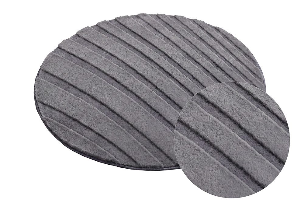 riess-ambiente Teppich WAVE Ø80cm anthrazit - Kurzflor, rund, 3D-Design, Hoch-Tief-Effekt, rund, Höhe: 1 mm, strukturiert & für Fußbodenheizungen – ideal für Deine Wohnräume
